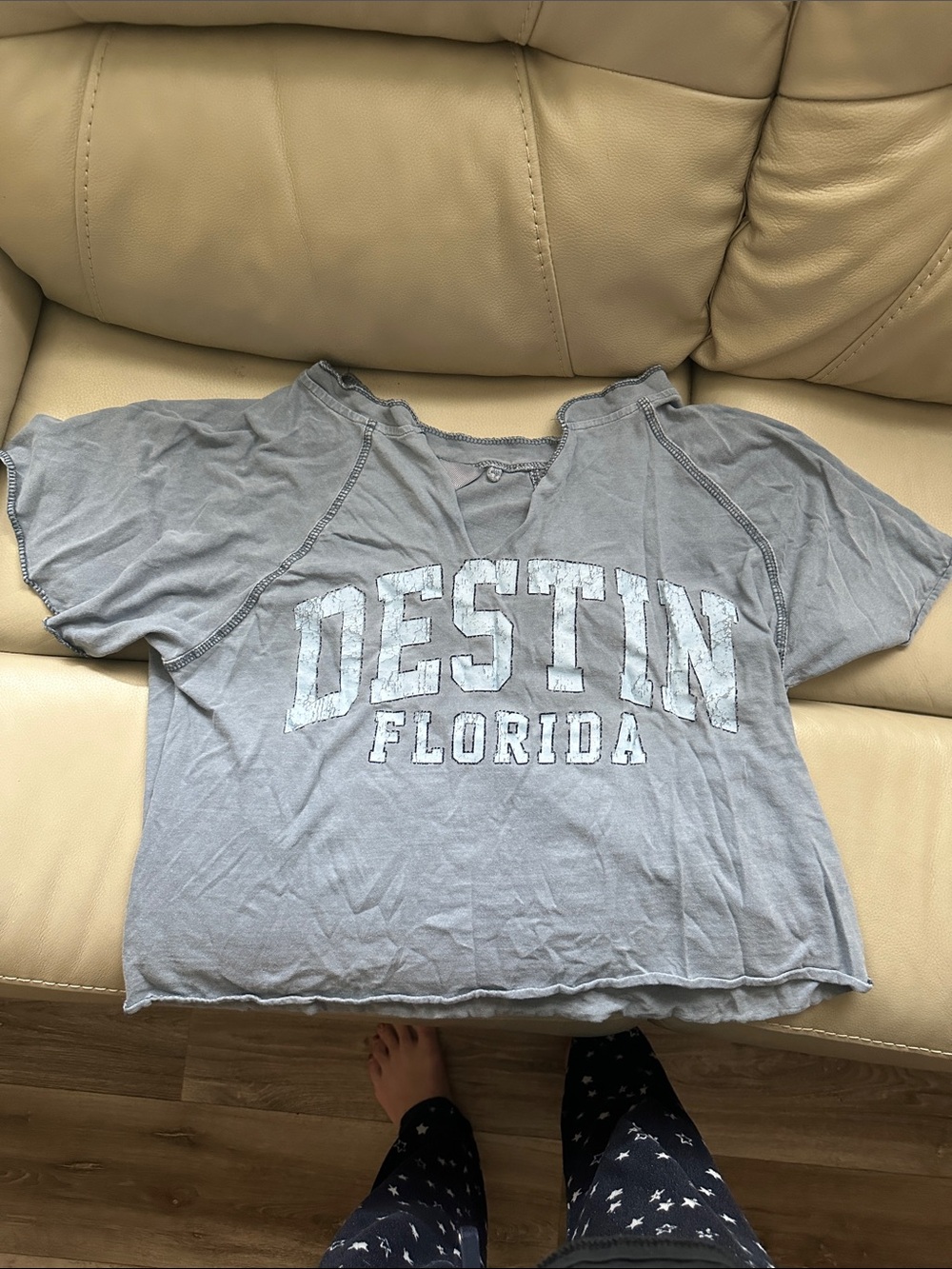 Gray DESTIN Florida Graphic Crop Tee - Women's Casual Top